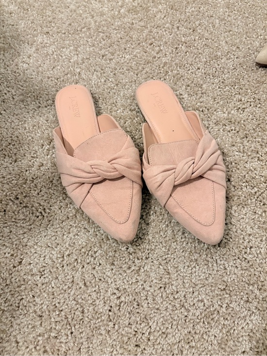 J. Crew Shoes - J. Crew Blush Suede Knotted Pointed-Toe Mules